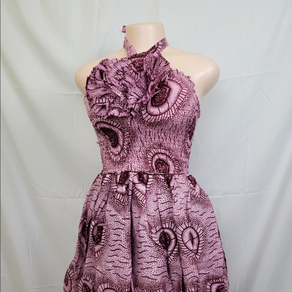 NWOT Mini Bubble African Print Dress